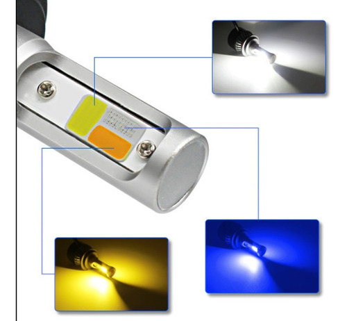 Kit Turbo De Foco Led H4 48w 6500 Lúmenes 3 Tonos Color
