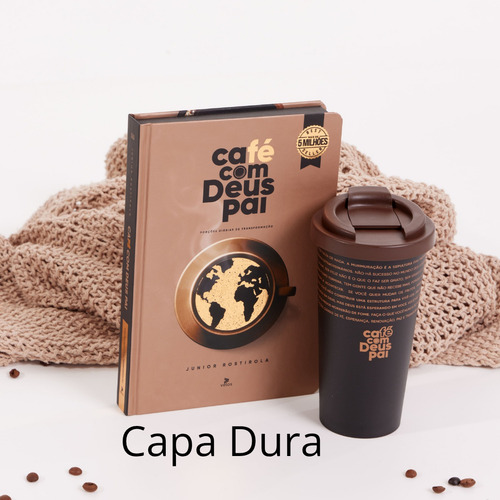 Devocional Café Com Deus Pai Capa Dura 2025 + Copo Térmico 400 Ml Original