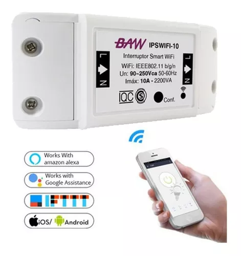 Interruptor inteligente WIFI. Conexionado mediante borneras