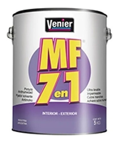 Pintura Antihumedad Venier Mf Int-ext Mas Lavable 5 Kg 7en1