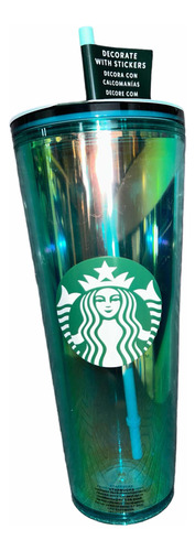 Vaso Starbucks Coleccionable Venti Verde Transparente Cold