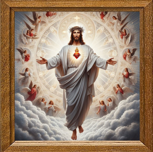 Cuadro De Arte Digital Corazón De Jesús 50x50cm Pieza Única