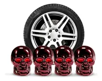 Comprar Pitón Tapa De Válvulas Calavera Rojo Llanta Auto Camioneta