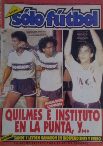 Solo Futbol N°287 Quilmes,instituto.poster Mitre (santiago D