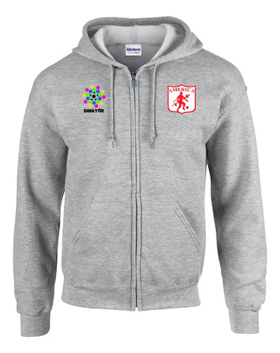 Buzo Capota Cremallera America Cali Hoodie Grey Premiun