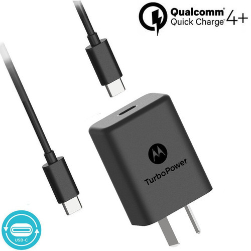 Cargador Motorola Turbo Power 30w Con Cable Tipo C Sjmc306 Color Black