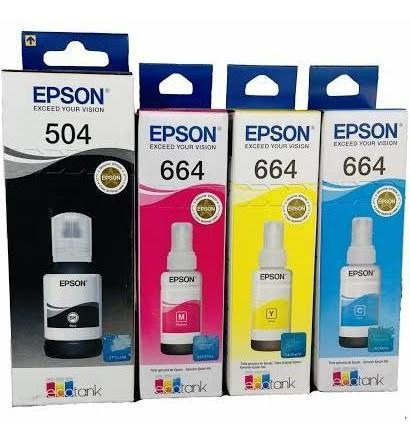 Imagen 2 de 2 de Pack 4 Tintas Epson T504 B/c/y/m. L4150 L4160 L6161 L6171