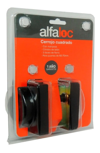 Chapa De Seguridad Cerradura Mariposa Negro Mate Alfaloc