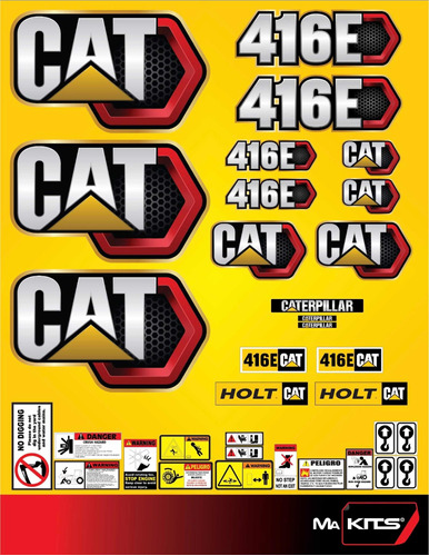 Calcomanías Para Maquinaria 416e (hexagonal) Retro Cat