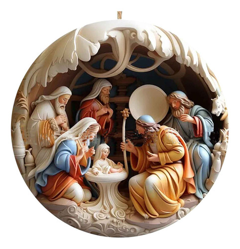 Colgante De Bendición De Nacimiento Acrílico Navideño De 3d