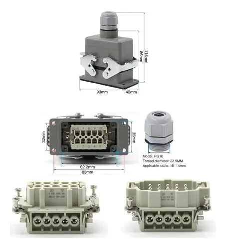 Cxz/ Conector Multipolar 10 Polos + Tierra / Completo Macho