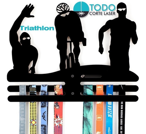 Imagen 1 de 5 de Medallero Triathlon-triatlon-ironman-running-deportivo