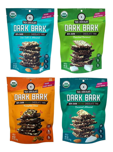 Taza Chocolate Organic Stone Ground 80% Dark Bark Snacking T