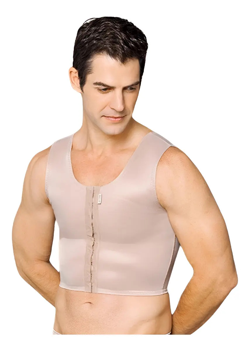 Colete Masculino Para Ginecomastia Macom Cor Marrom Amarelado Tamanho P