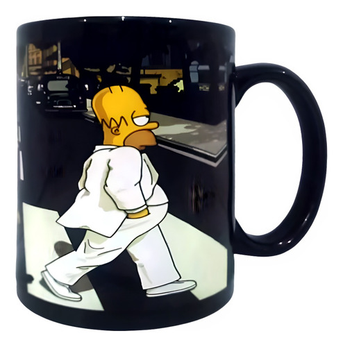 Linda Taza Negra De Los Simpson Beatles