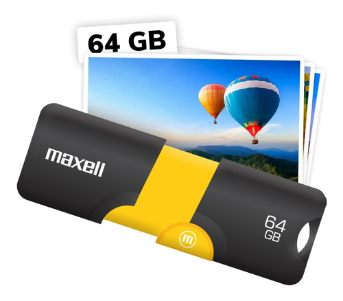 Pendrive Flix Usb 3.0 64gb Retráctil Sin Tapa 5 Gbps Maxell