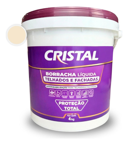 Manta Borracha Liquida Para Telhados E Fachadas 4kg Cristal Acabamento Semi Brilho Cor Palha