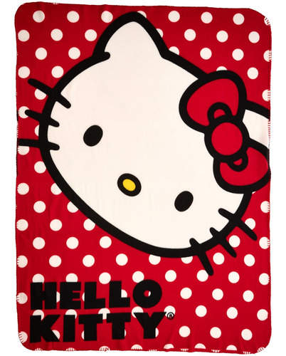 Sanrio Hello Kitty,  Polka Dot Kitty  Fleece Throw Blanket, 