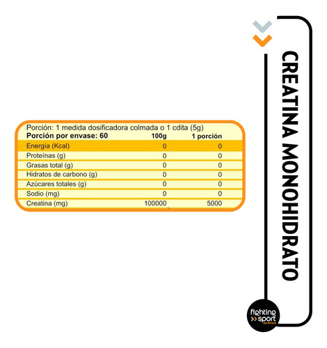 Creatina Monohidrato Vegano Winkler 60 Svs - Frasco 300 Gr Sin Sabor