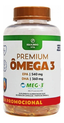 Omega 3 Premium 120 Capsulas 1450mg Epa 540mg / Dha 360mg Sabor Sem