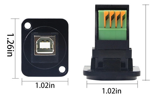 Terminal De Montaje En Panel Usb 2.0 Qianrenon, Conector ...