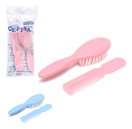 Escova E Pente Bebê Infantil Kit C/12 Conjunto - Atacado-doa Branco