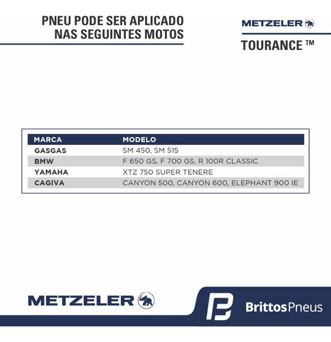 Kit 2 Pneus Metzeler Tourance 110/80-19 59h + 140/80r17 69h