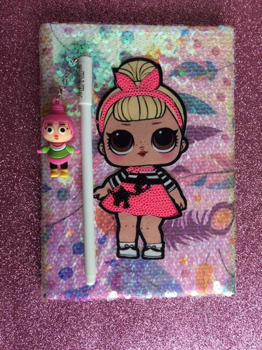 Cuaderno Decorado De Lentejuelas Lol Hoja Rayada