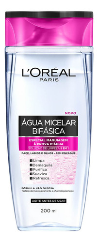 Água Micelar Bifásica Facial 5 Em 1 L'oréal Paris - 200ml