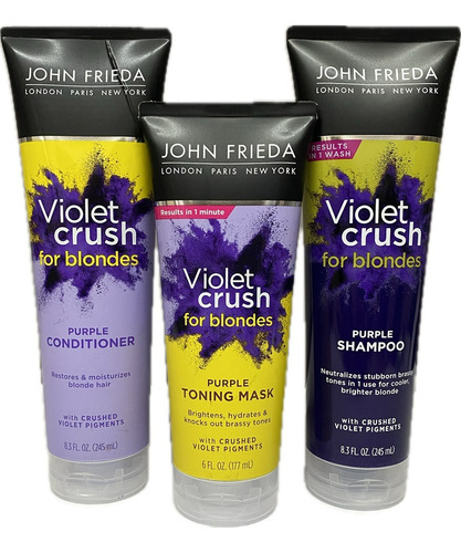 03 Un. Violet Crush Matizador Shampoo/condicionador/máscara