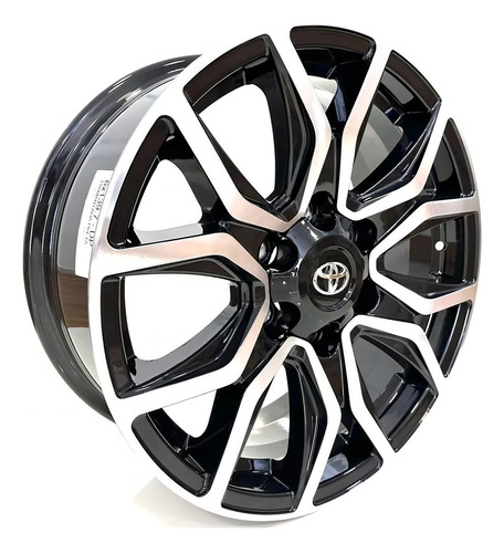 1 Roda Toyota Hilux 2023 Gr- Sport Aro 18x7,5 (01 Un)+bico Cor Preto Com Diamantado