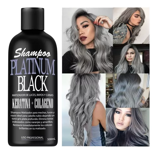 templar trolebús Accidental Shampoo Platinum Black Matizador Cabello Rubio Platinado!!