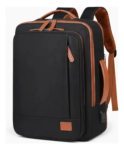 Mochila de Viagem Executiva 40L Notebook 17 Preta Impermeável Expansível com Porta USB Unissex (Preto / Rosa)
