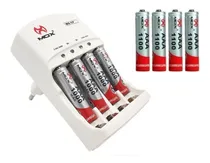 Comprar 8 Pilhas Recarregável Mox Aaa + Carregador Rápido Bivolt
