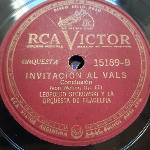 Pasta Leopoldo Stokowski Or Filadelfia Rca Victor Tc53