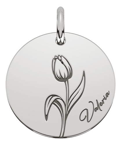 Dije Rosa Tulipan Girasol Nombre Personalizable Plata .950