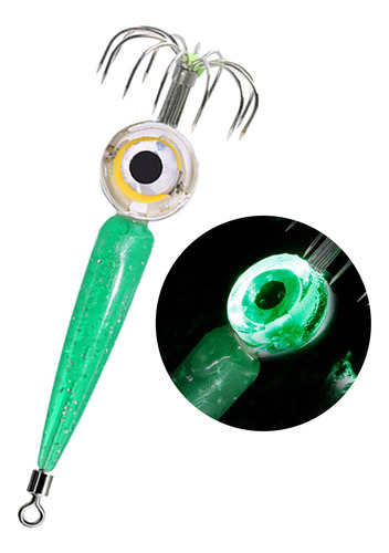 Lámpara De Señuelo De Calamar Led Con 12 Ganchos Verde