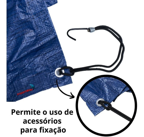 Imagem 8 de 10 de Lona Plastica Encerado 5x3 Azul Multiuso Impermeavel