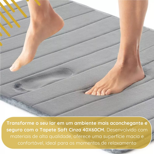 3 Tapete Soft Banheiro Antiderrapante 40x60cm Macio Conforto