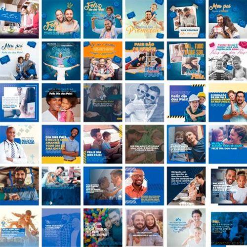 Pacote Dia Dos Pais Rede Social Editáveis 300 Artes Psd