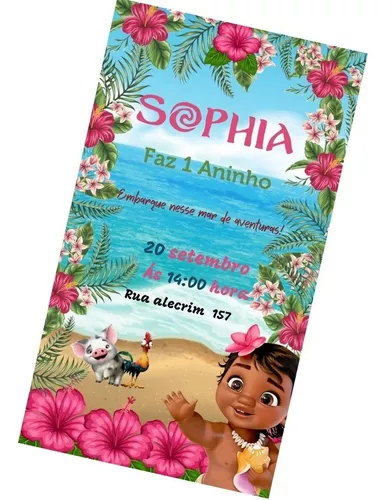 Aniversário de 1 ano da Sophia, festa da moana 