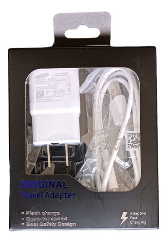 Cargador Samsung Taco + Cable Micro Usb Carga Rápida