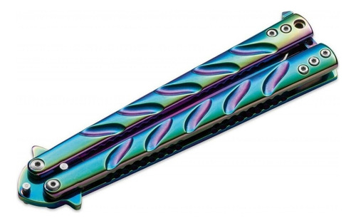 Navaja Mariposa Magnum By Boker Ex401 Balisong Arco Iris 440