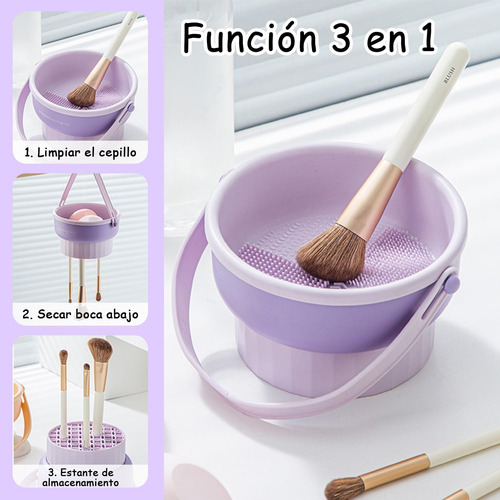 Limpiador Brochas Maquillaje Secado Y Almacenamiento 3 En 1