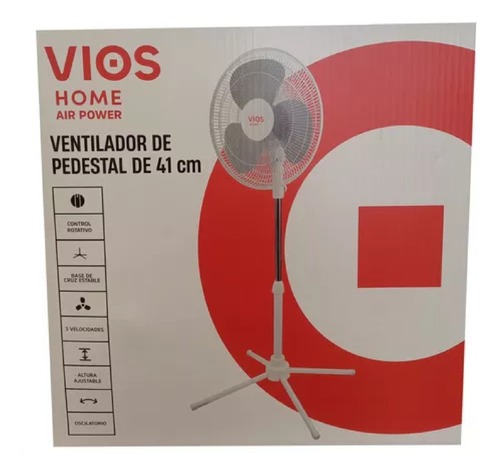 Ventilador De Pedestal Blanco Vios Home