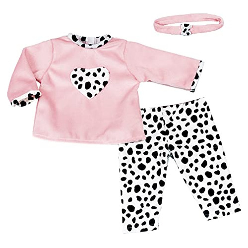 Sophia 3 Piece Long Sleeve Velour Shirt, Dalmatian Print Pan