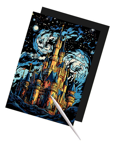 Conjunto De Arte Em Papel Para Arranhões, Kit De Castelo