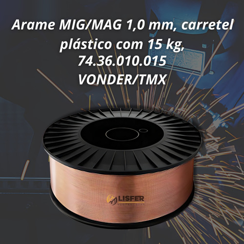 Arame De Solda Com Gás Carretel Mig 1.0mm 15kg Vonder