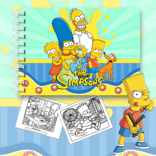 Kit Livro De Colorir Simpsons Estilo Bobbie Goods 50 Folhas 180g Com 36 Canetinhas Profissionais