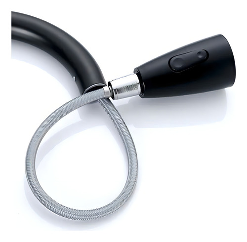 Grifo Llave Monomando Lavaplatos Extraíble Flexible Acabado Mate Color Negro